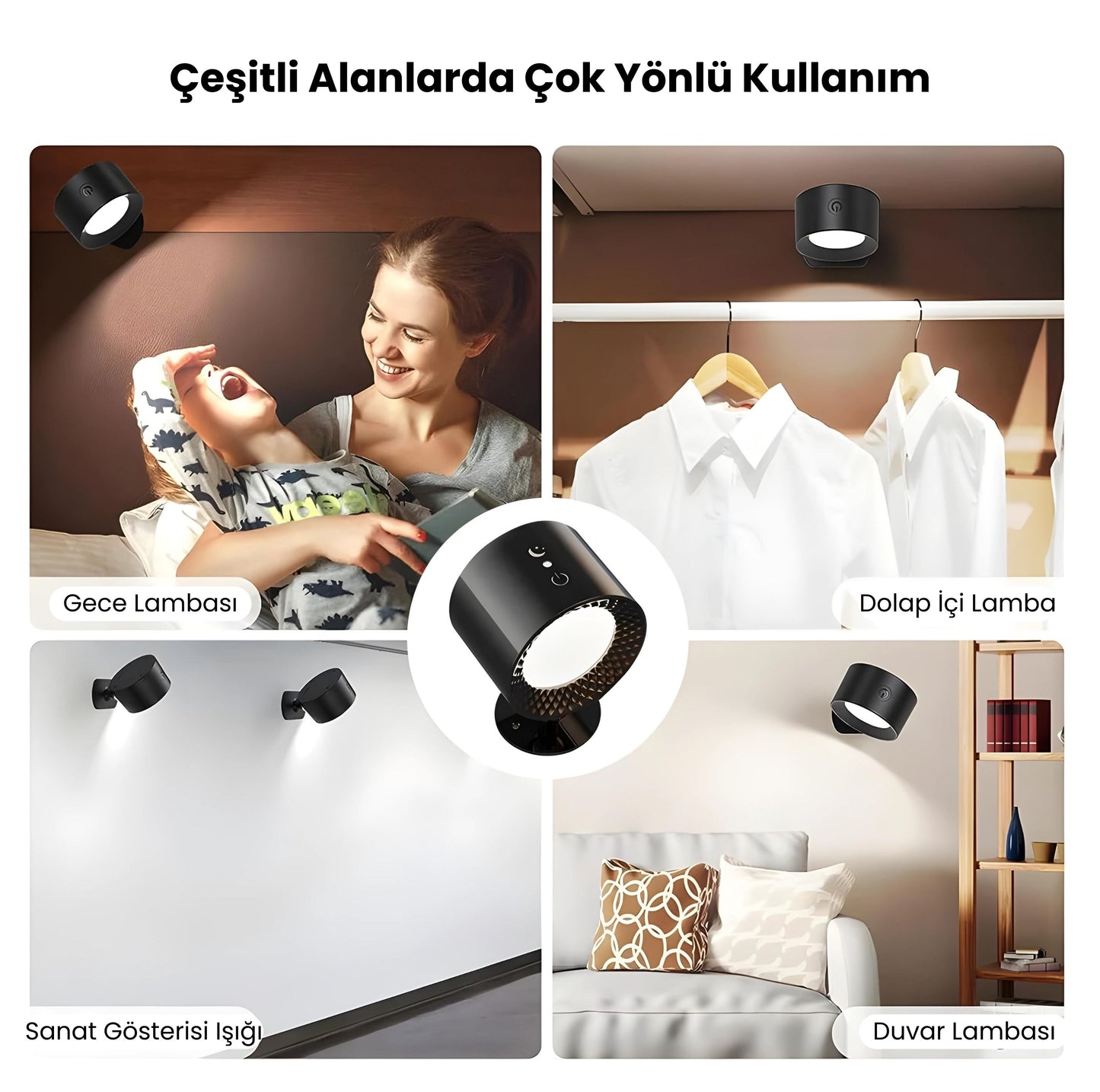 Luminose® LED Şarj Edilebilir Duvar Lambası